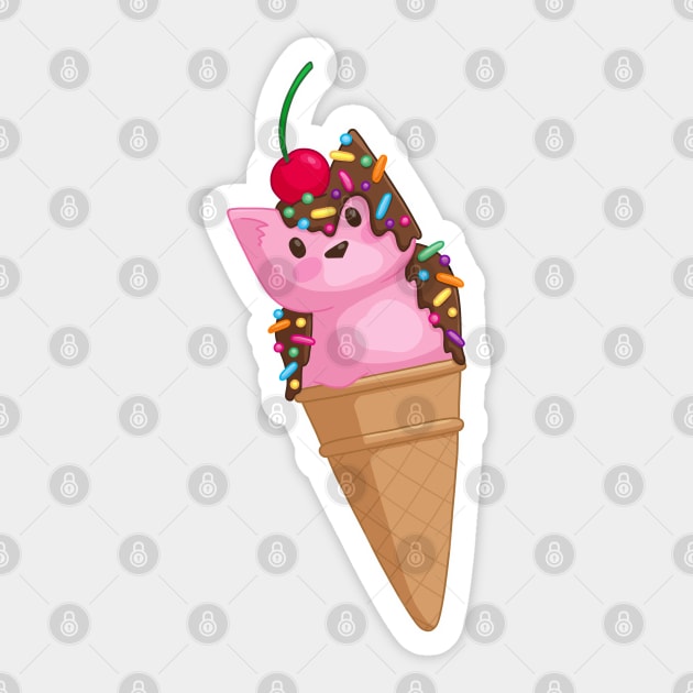 Ice Cream Cat Sticker by Doodlecats 